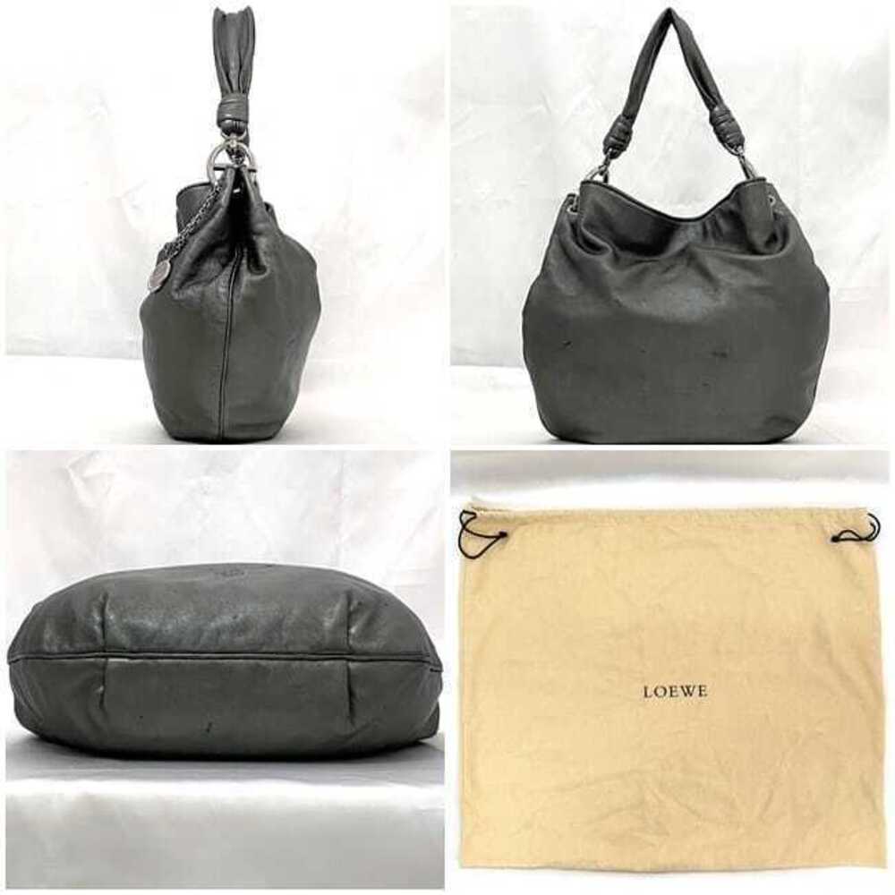 Loewe Gray Anagram Tote Leather Shoulder Nappa Charm Metallic Bag